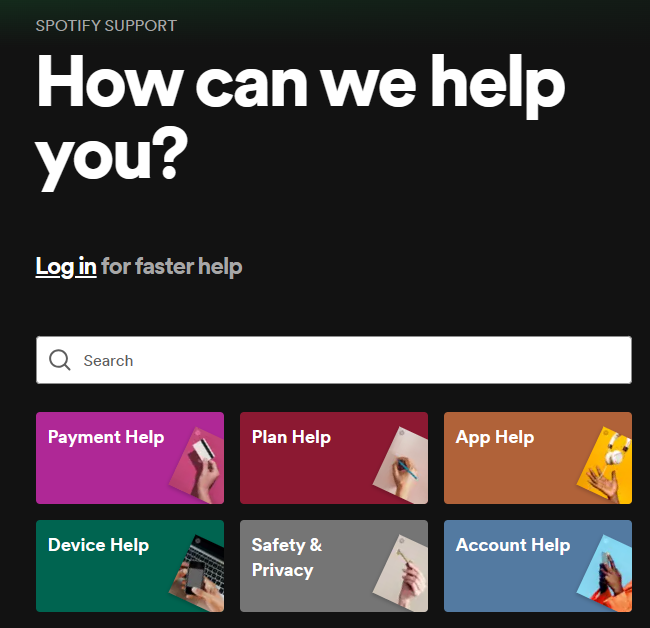 You can connect with Spotify support team