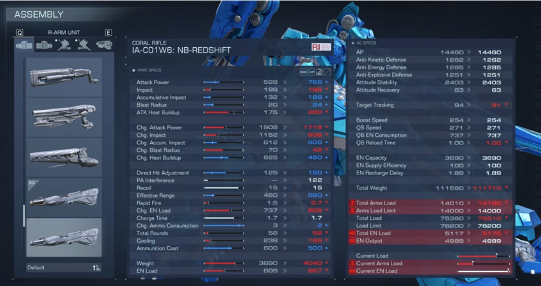 Redshift The Coral Weapon In Armored Core 6 The Nature Hero