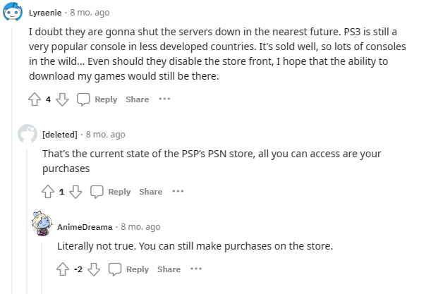 onging discussion on reddit about the PS3 server