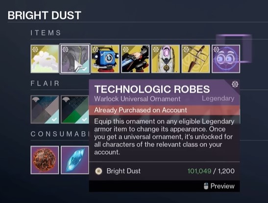 bright dust highlander destiny