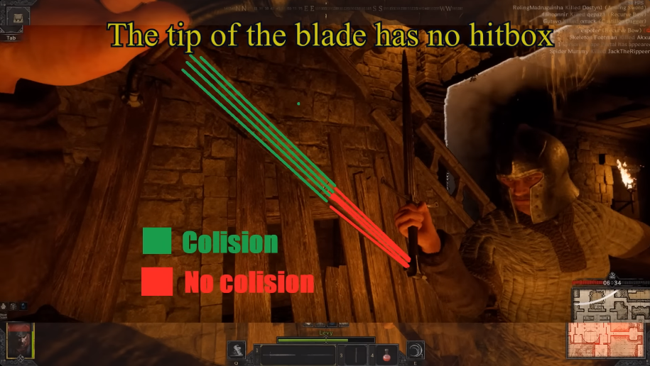 the tip of the blade has no hitbox