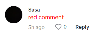 real actual red comment tiktok