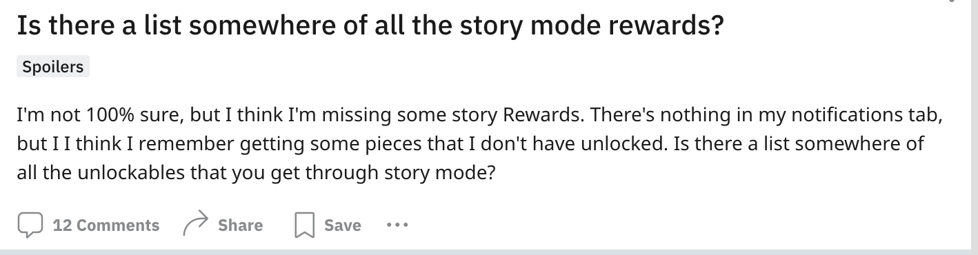 Reddit story mode reward list