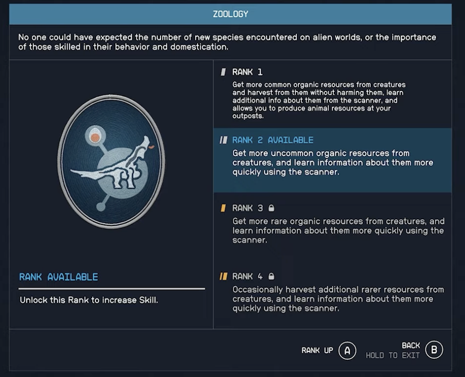 Starfield Zoology Outpost Rank