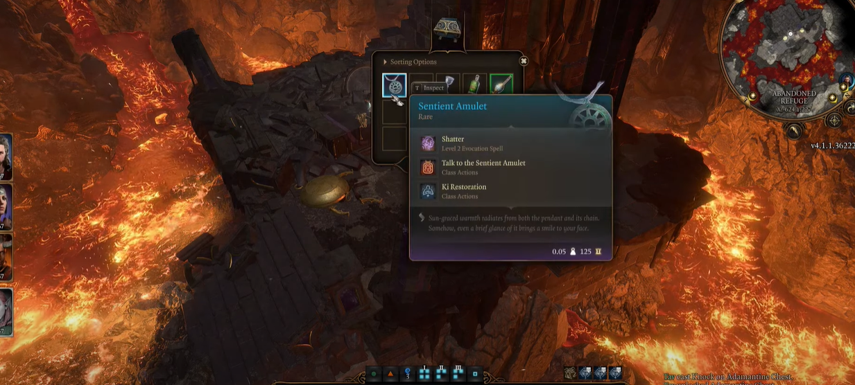 sentinel amulet is inside chest bg3