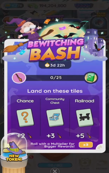 Bewitching bash monopoly go