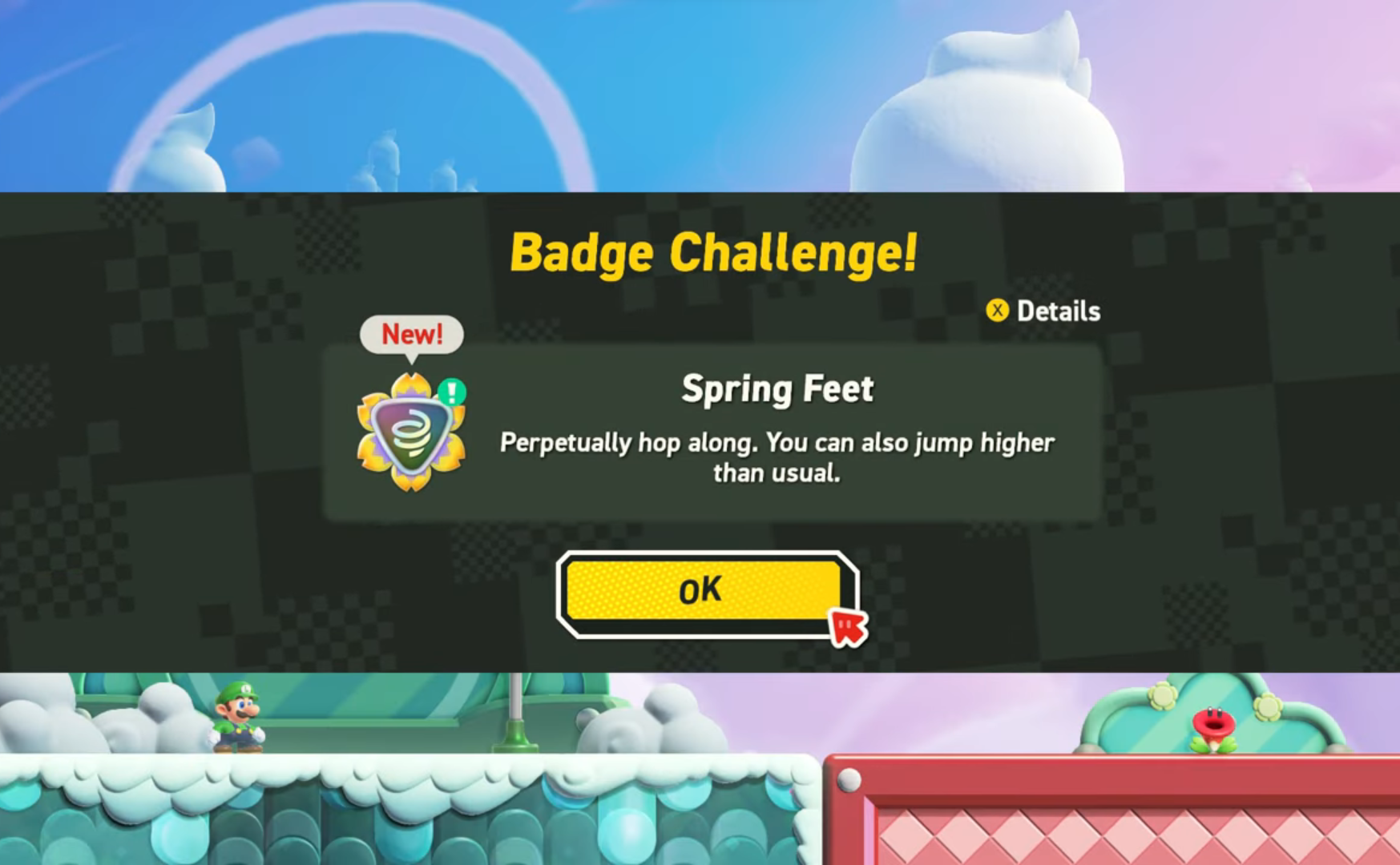 Spring Feet Badge In Super Mario