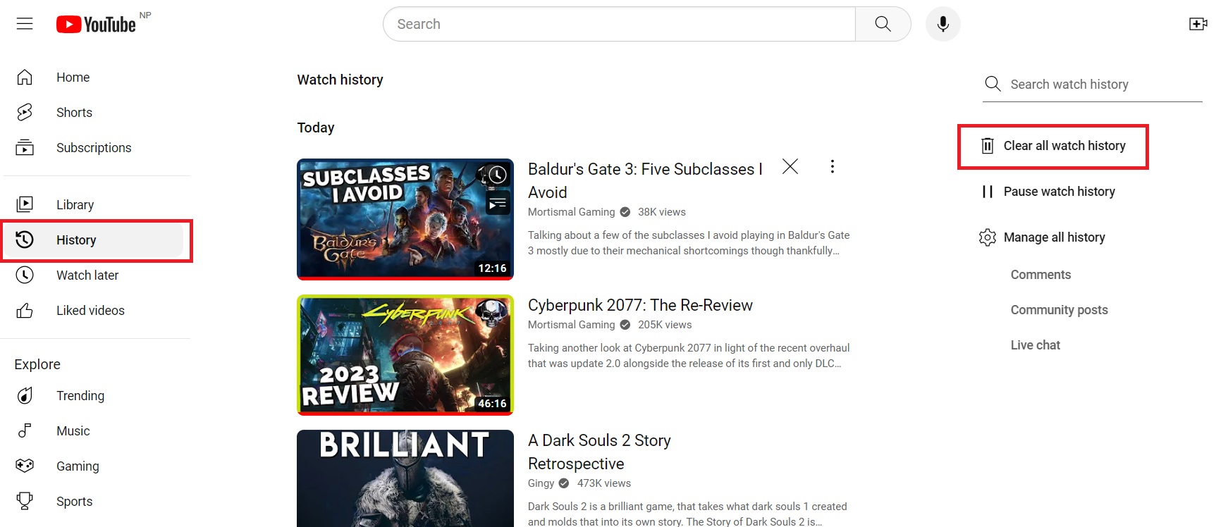 Clear watch history to solve YouTube Recommendations broken.