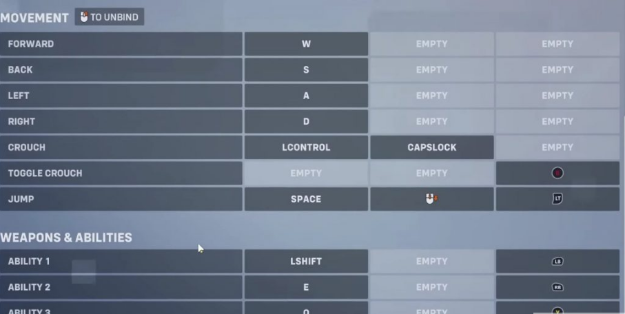 Overwatch 2 control settings.