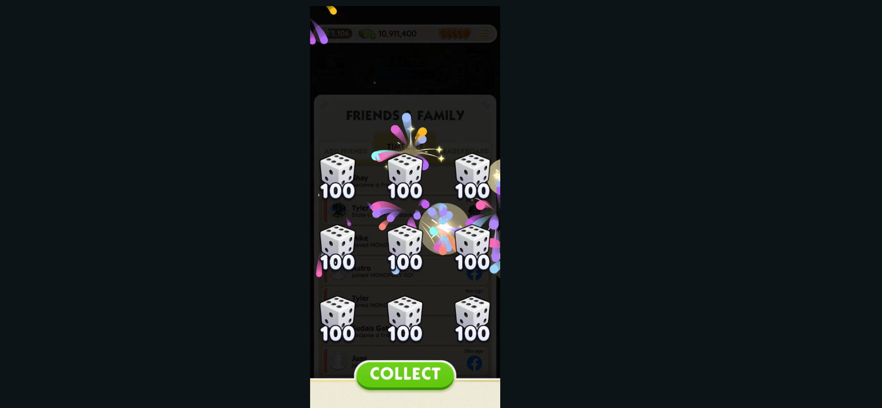 Reward Collection From The Free Dice Roll Links In Monopoly 2