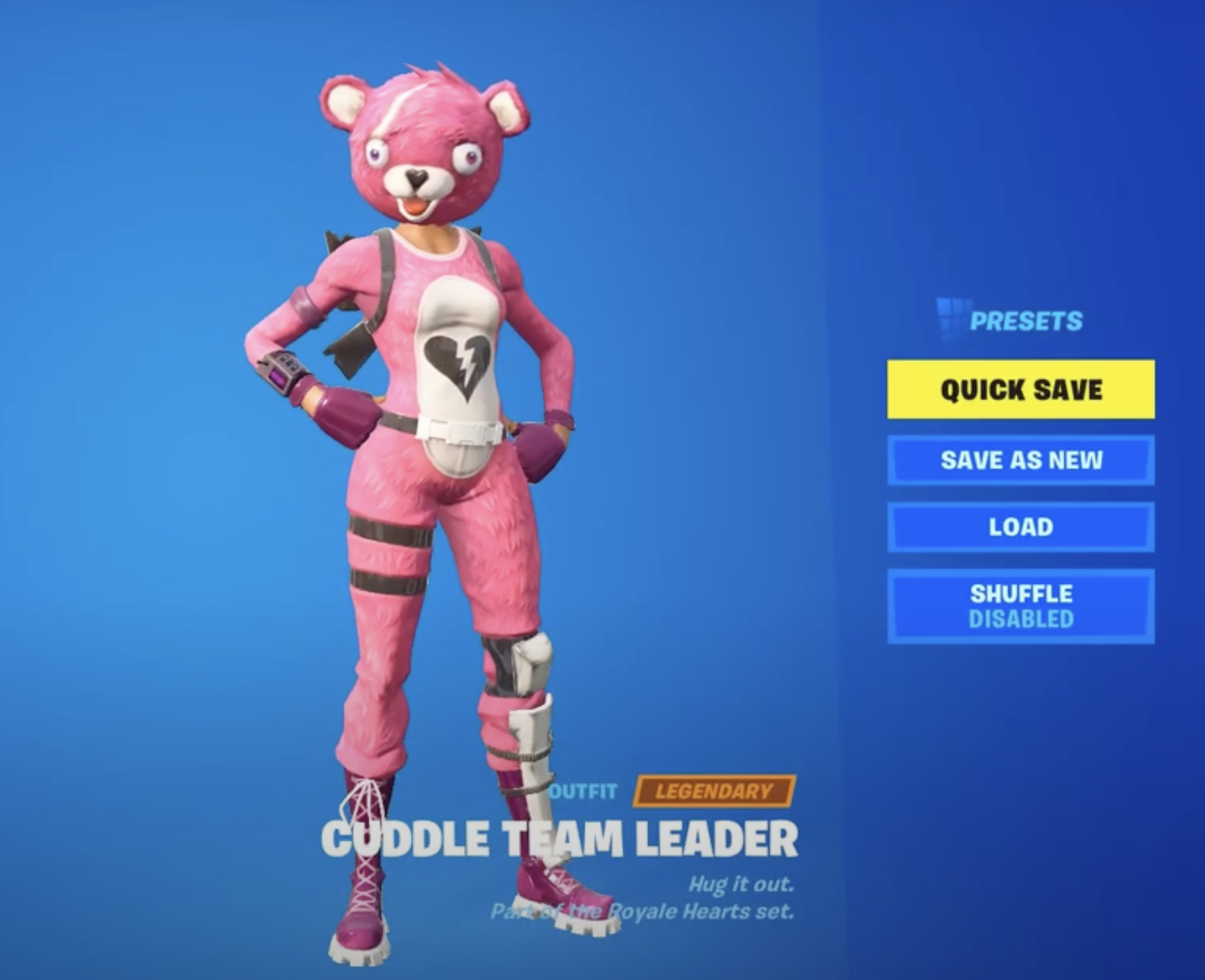 Cuddle team leader outfit in Fortnite.