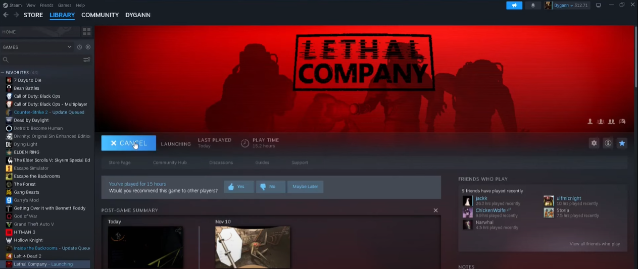  Start the Lethal Company From Steam