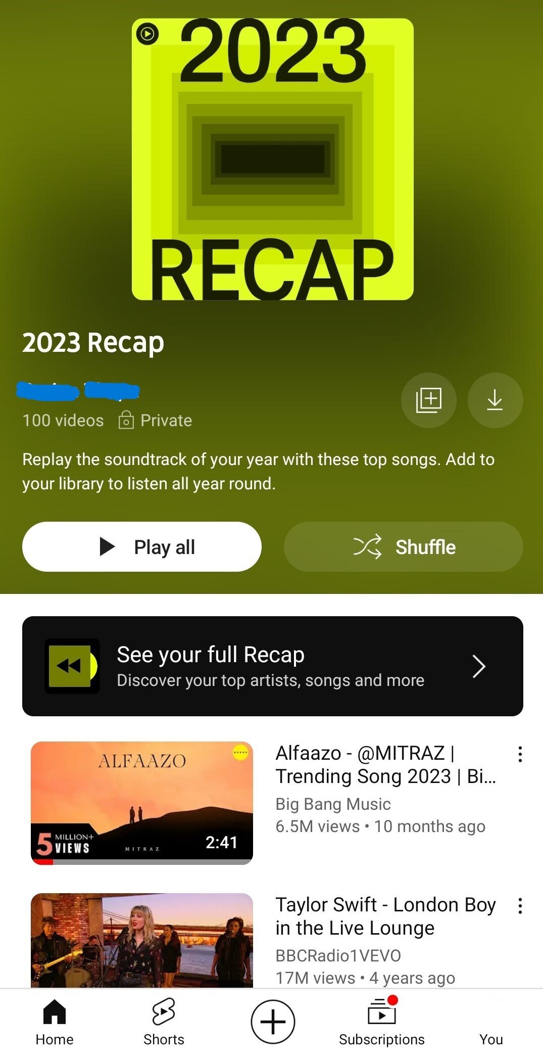 2023 Recap YouTube Music