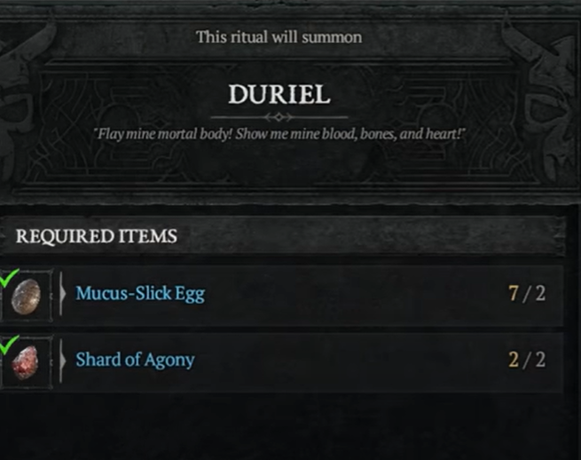 summon duriel