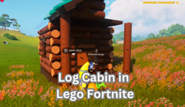 Build log cabin in Lego Fortnite