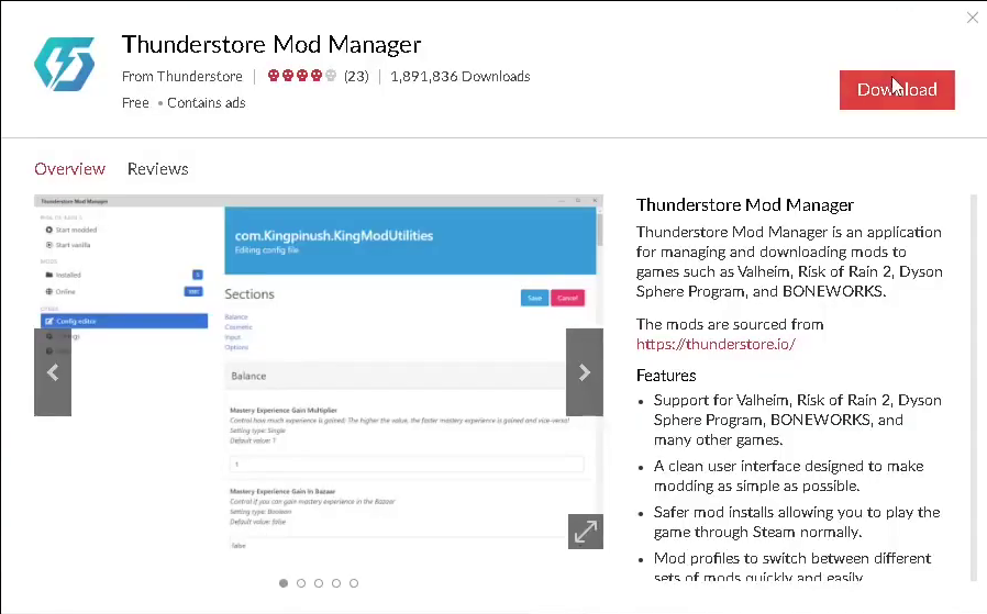 Thunderstore Mod Manager