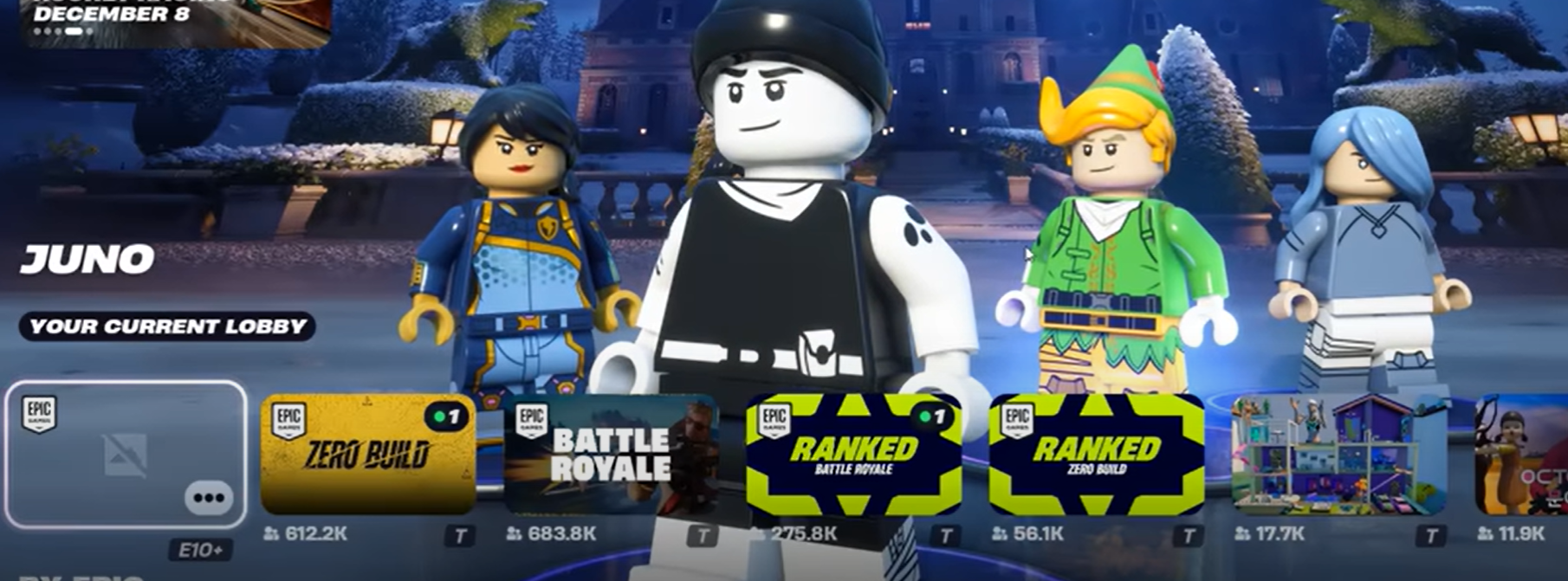 Click on Juno to access clothes in Lego Fortnite.