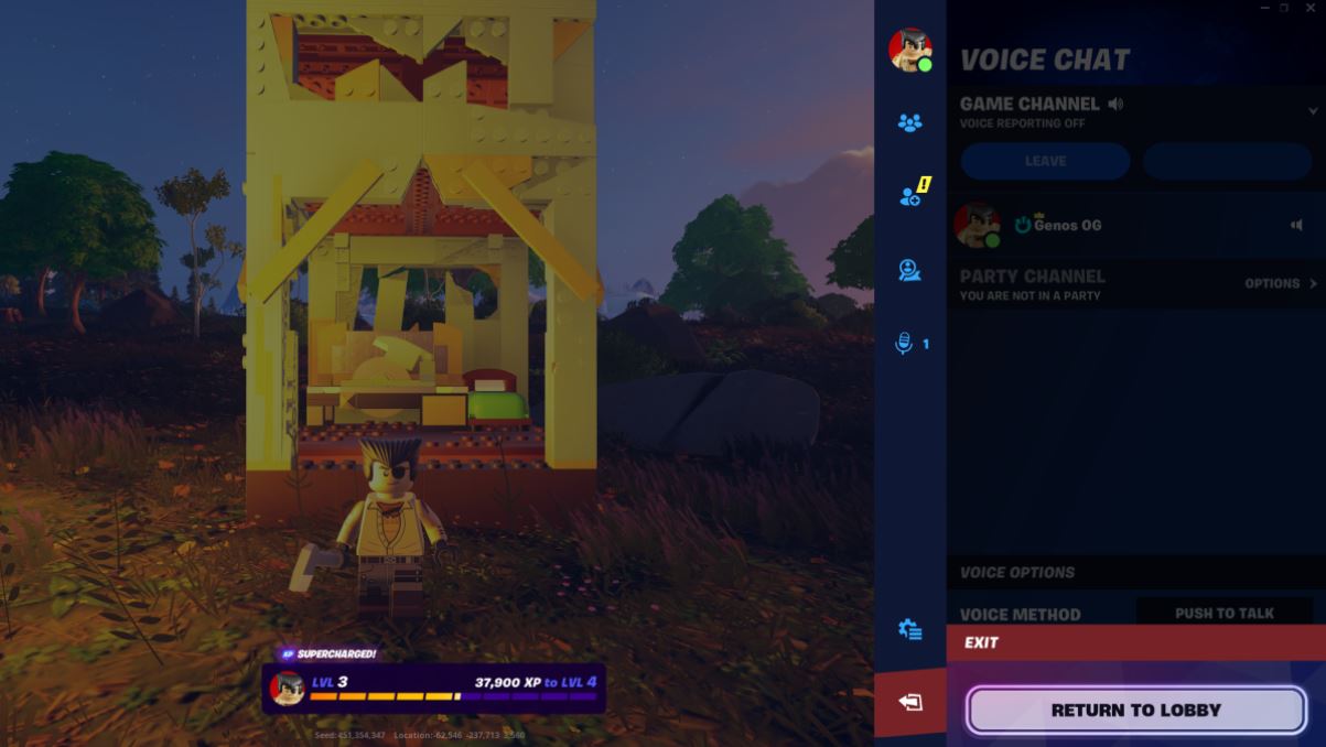 Lego Fortnite Menu