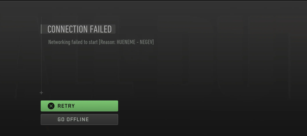 Networking Failed To Start In MW3