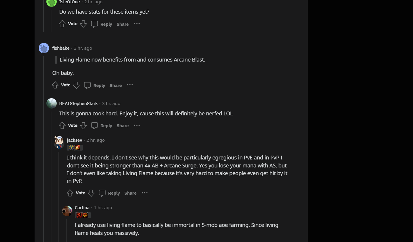 Players discussing the Invoker's mantle via a reddit thread