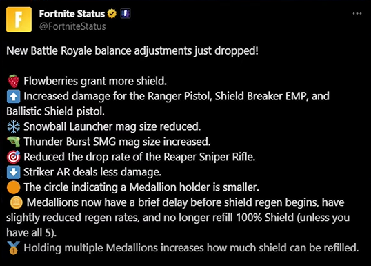 Fortnite Medallions Update