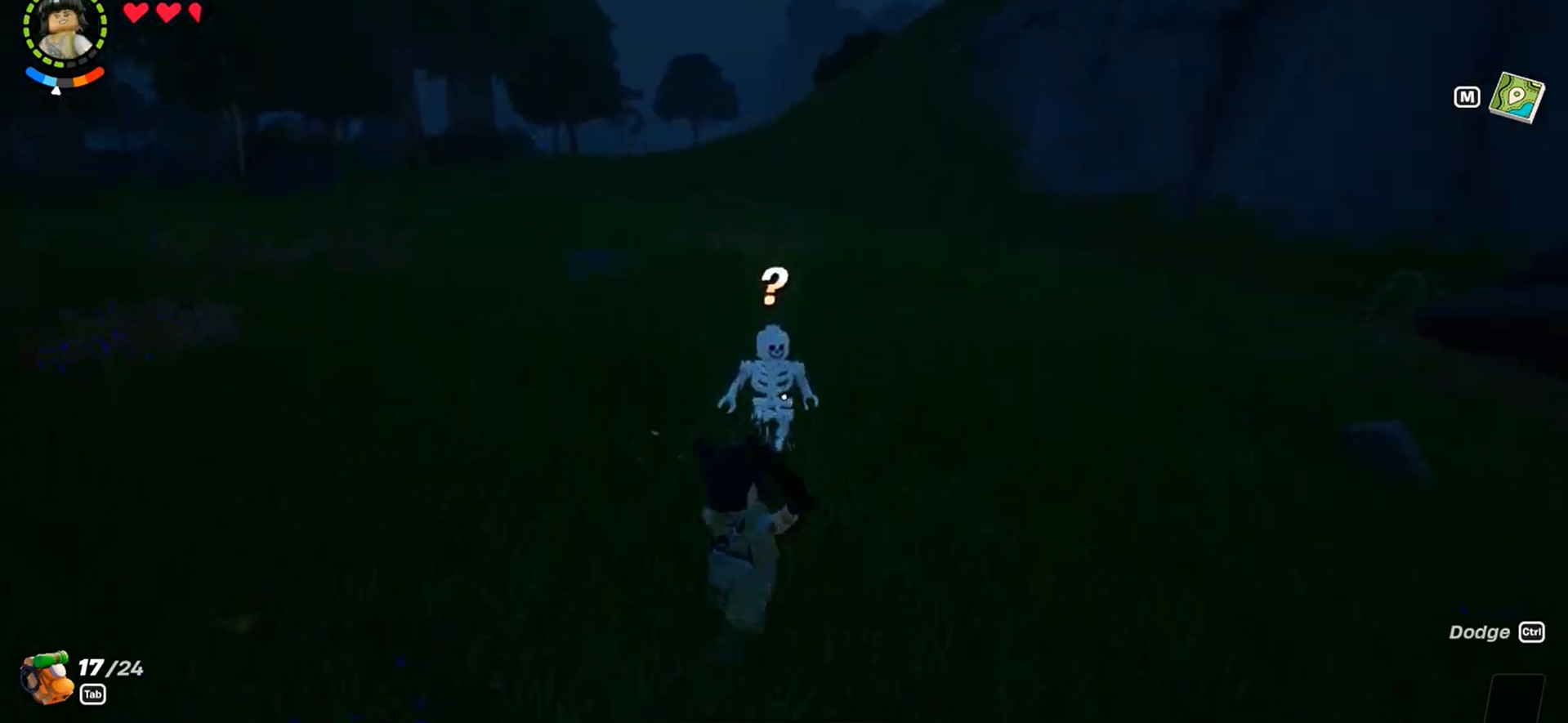 Skeleton dropping Bones in Lego Fortnite