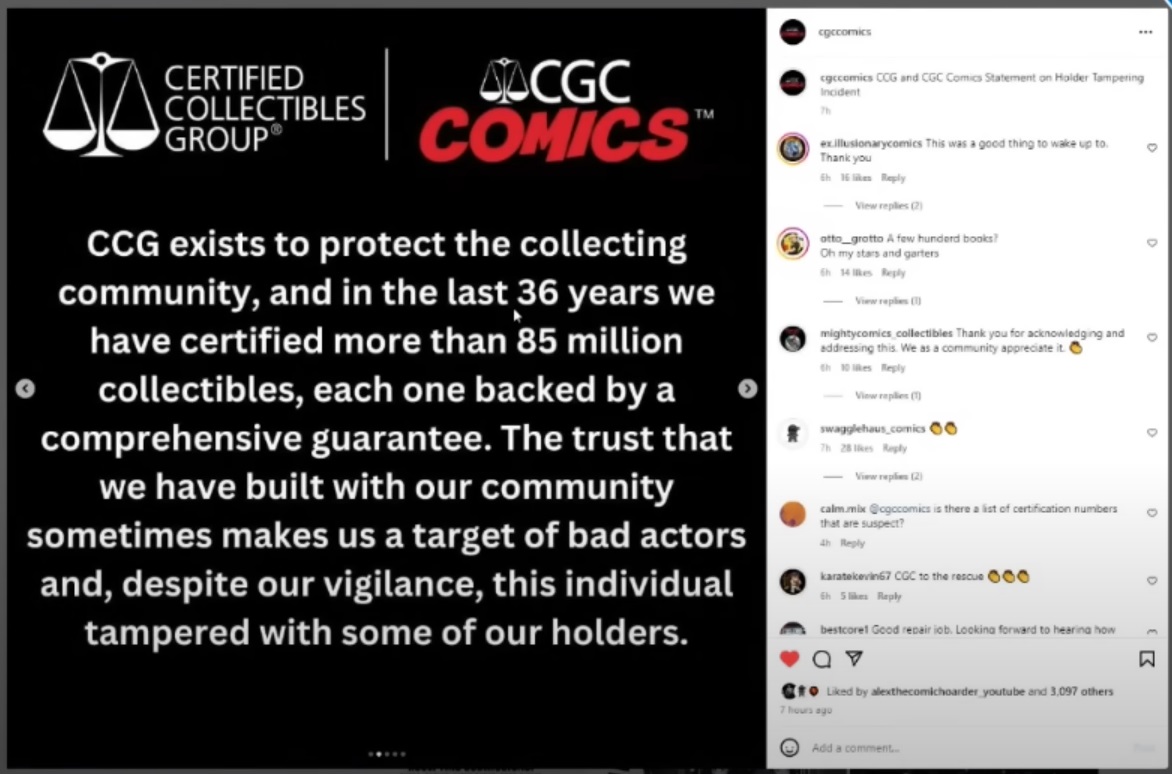 Statement from CGC about the scam