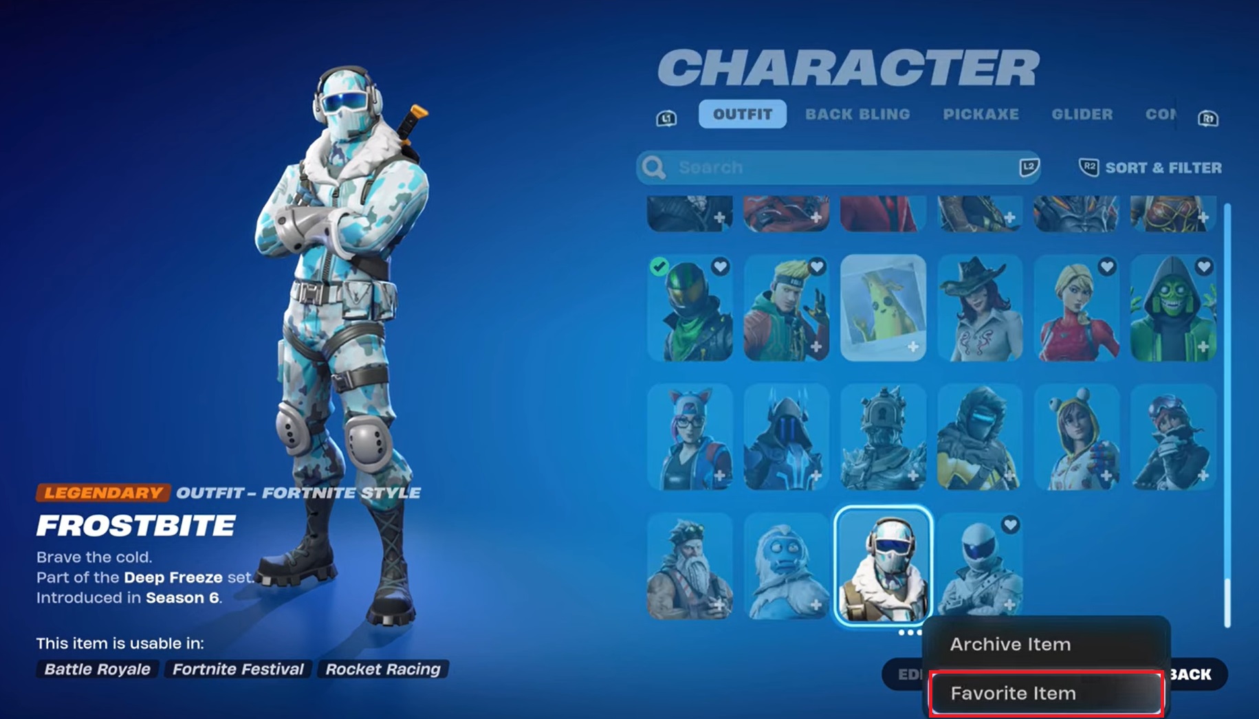 Players can favorite items in Fortnite Chapter 5