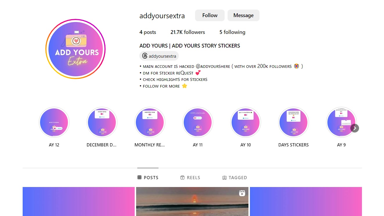 Instagram template from addyoursextra user