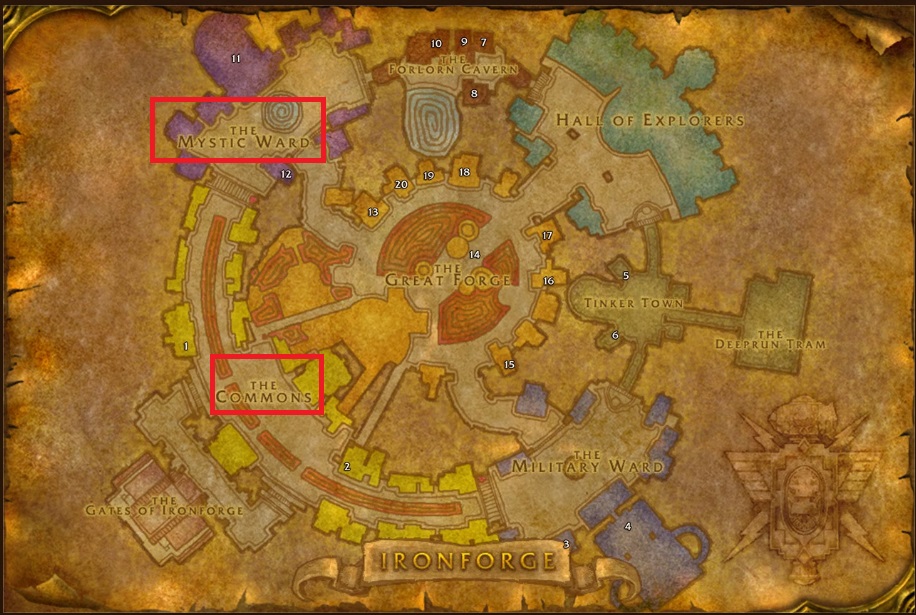 Reagent Vendor Locations in Ironforge