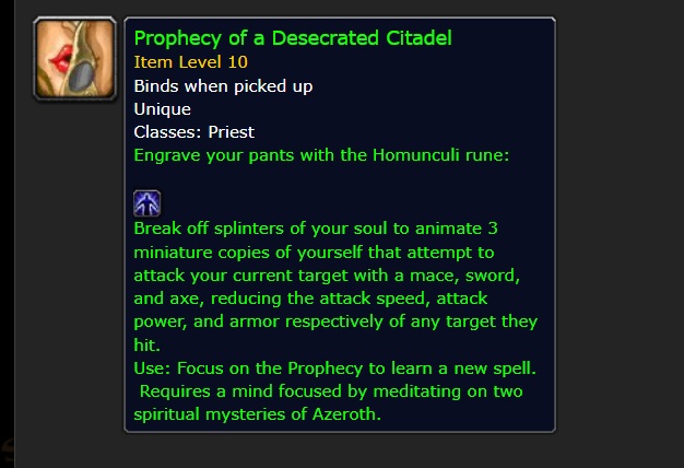 prophecy of a desecrated citadel