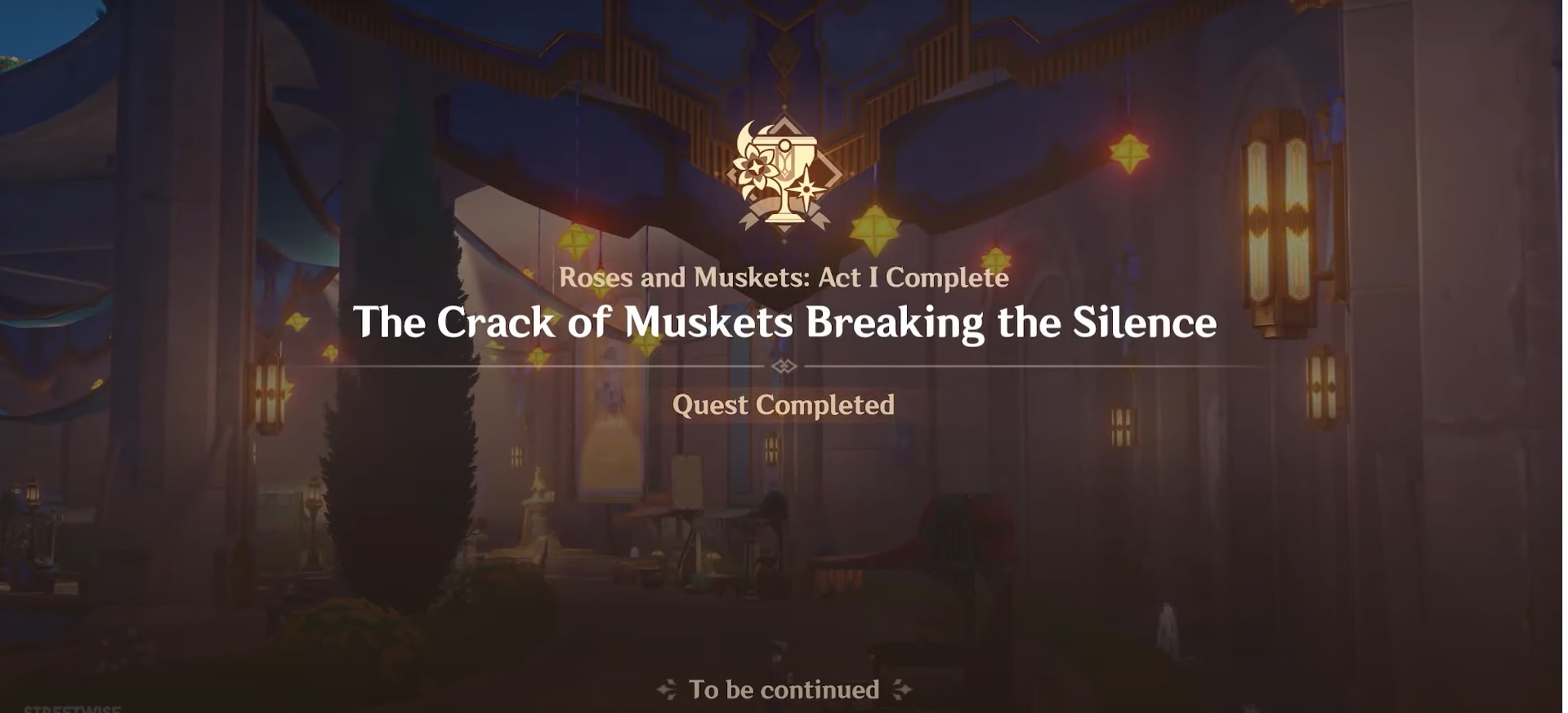 The Crack of Muskets Breaking the Silence quest completed.