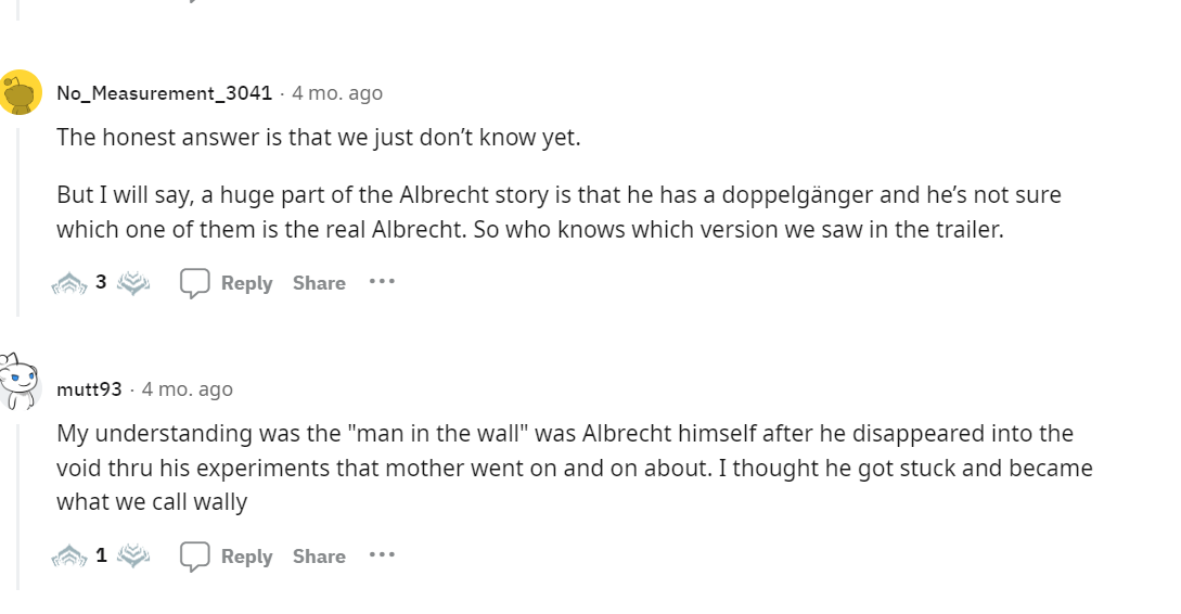 Reddit discussion about Albrecht's Doppelganger.