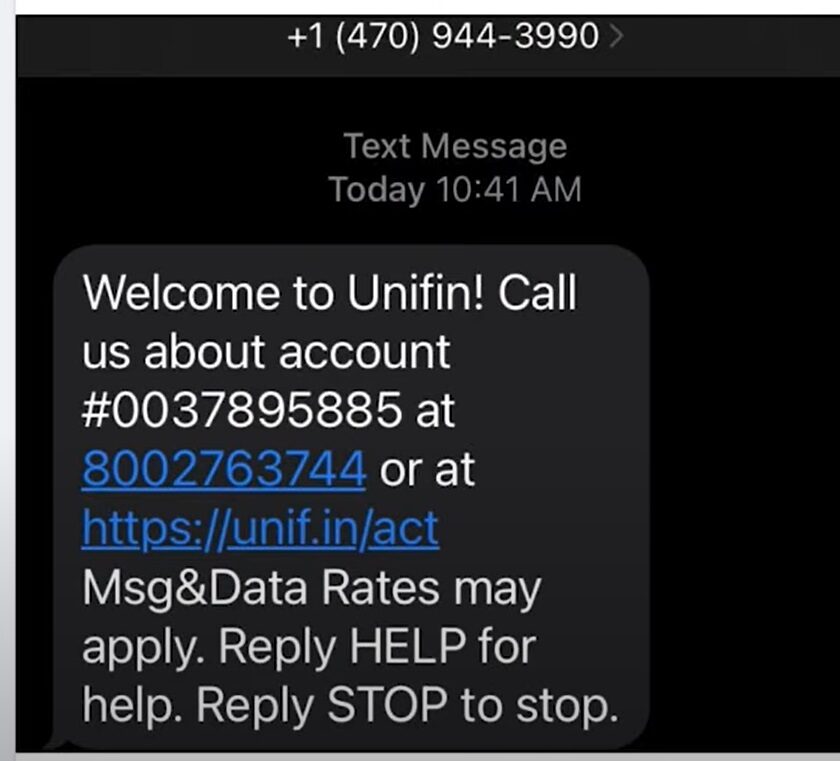 Unifin debt collector scam