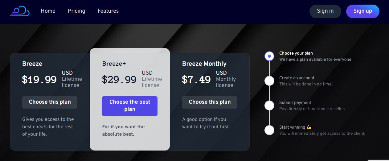 Buying Breeze Cheat