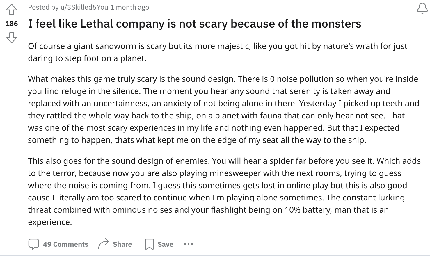 Lethal Company No monsters reddit