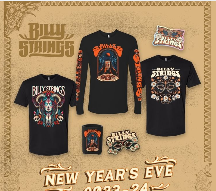 Billy String's New Year Eve event merch