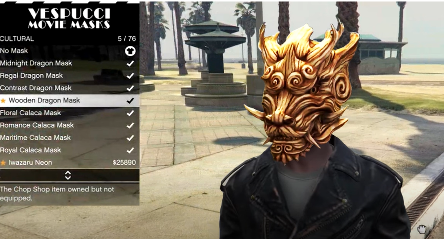 Upcoming GTA 5 Wooden Dragon Mask 