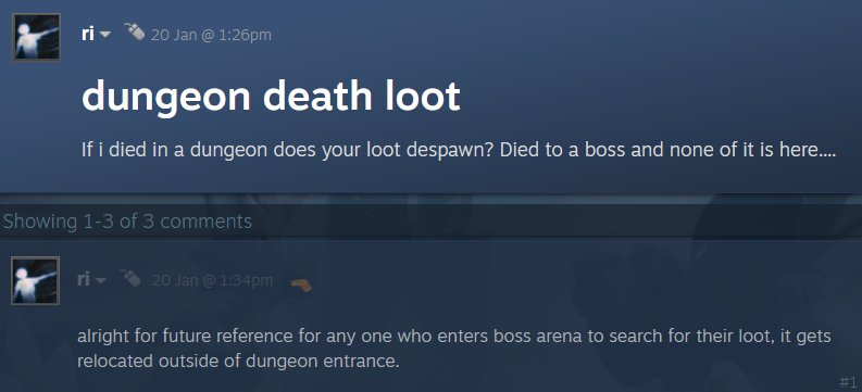 the Dungeon Death loot