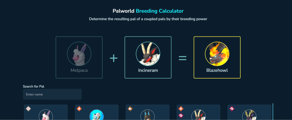 Find the exact Pal breeding combinations you need