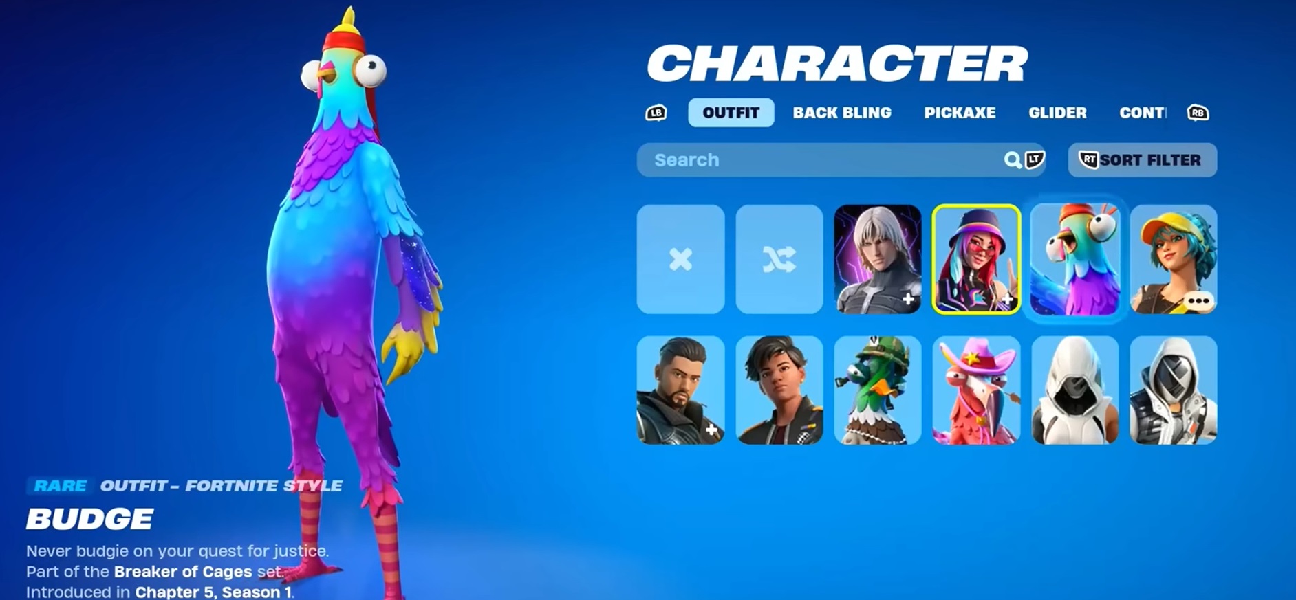 budge bird skin in Fortnite