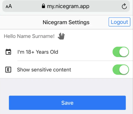 Nicegram unblock settings