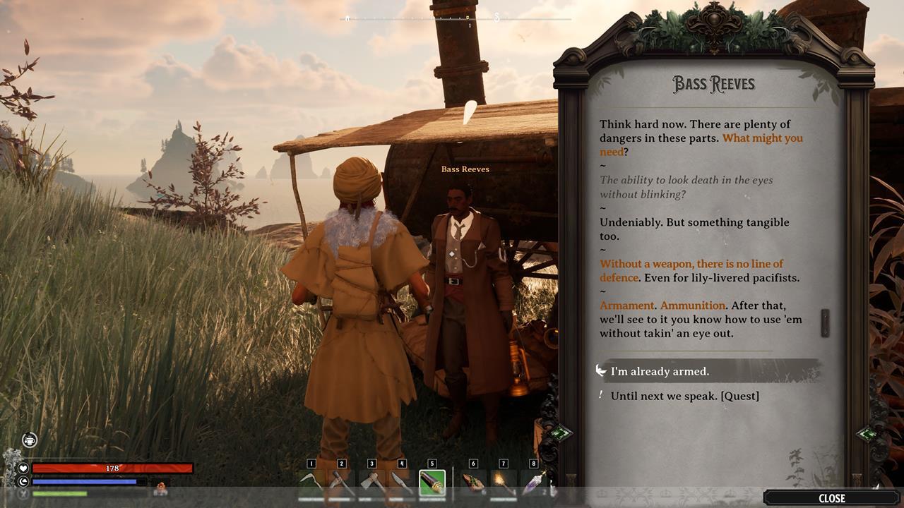 Complete the Bass Reeves quest and get the guns and firearms