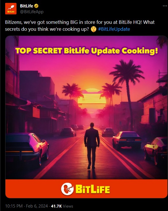 BitLife tweet