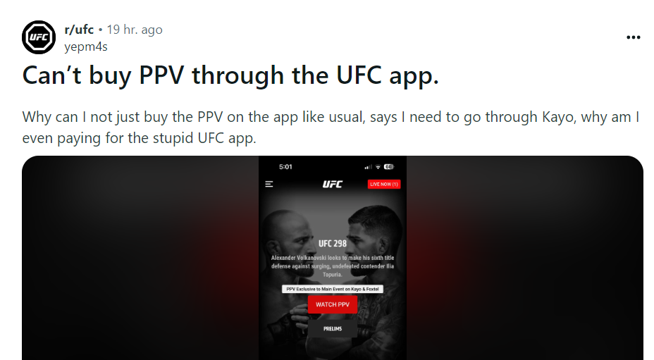 Can't buy ppv