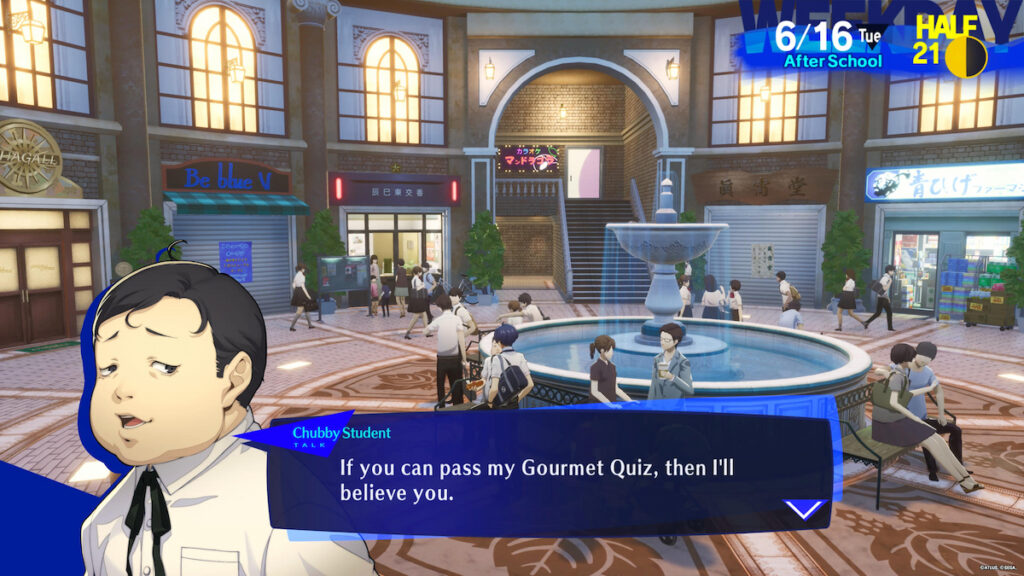 persona 3 reload chubby student question answers