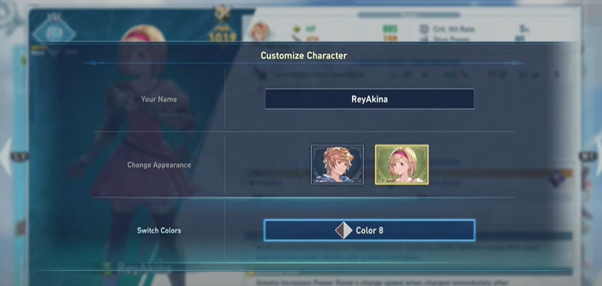 Customizing Character In Granblue Fantasy Relink