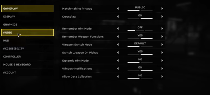 Changing the audio settings in Helldivers 2