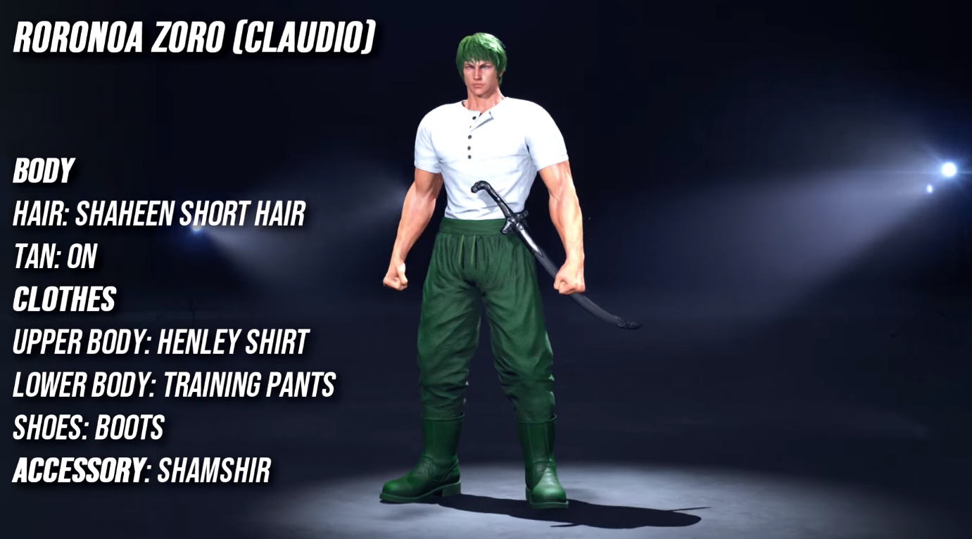  Kazuya might suit Zoro