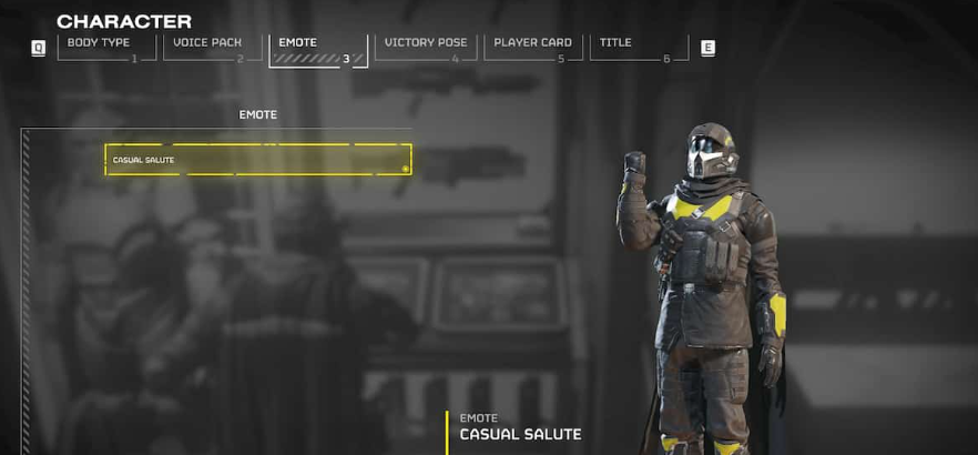 Access Armory panel Salute Emote In Helldivers 2